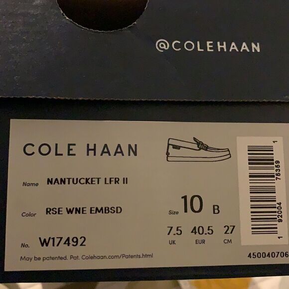 Cole Haan Nantucket Rose Wne Embossed Loafer NWB - Picture 9 of 9